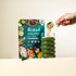 Releaf Super Greens & Probiotics pouch with a scoop of greens powder being poured into a glass